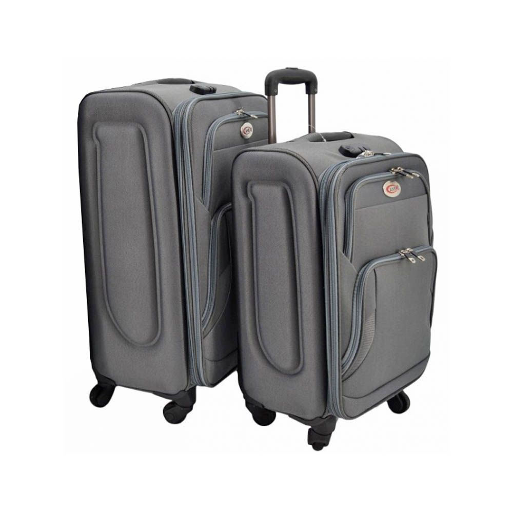 ΣΕΤ 2 ΒΑΛΙΤΣΕΣ ANKOR ΥΦΑΣΜΑΤΙΝΕΣ 37x24x50εκ. ΚΑΙ 42x28x60εκ. ΜΕ 4 ΡΟΔΕΣ ΓΚΡΙ
