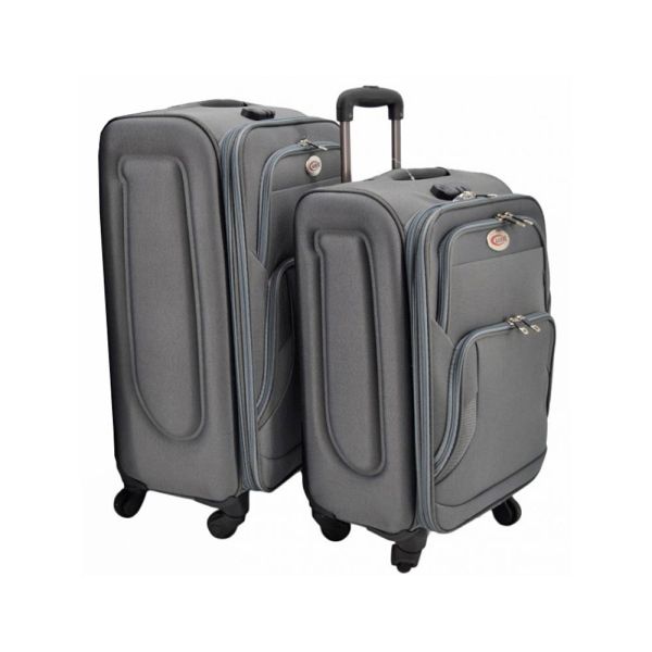 ΣΕΤ 2 ΒΑΛΙΤΣΕΣ ANKOR ΥΦΑΣΜΑΤΙΝΕΣ 37x24x50εκ. ΚΑΙ 42x28x60εκ. ΜΕ 4 ΡΟΔΕΣ ΓΚΡΙ