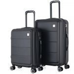 ΣΕΤ 2 ΒΑΛΙΤΣΕΣ ANKOR ABS 37x27x55εκ. ΚΑΙ 41x31x65εκ. ΜΕ ΕΠΕΚΤΑΣΗ ΚΑΙ 4 ΡΟΔΕΣ ΜΑΥΡΟ