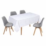 ΤΡΑΠΕΖΟΜΑΝΤΗΛΟ ΖΑΚΑΡ ΑΛΕΚΙΑΣΤΟ ΛΕΥΚΟ 140x220εκ. ΜΕ ΓΕΩΜΕΤΡΙΚΟ ΜΟΤΙΒΟ ANKOR