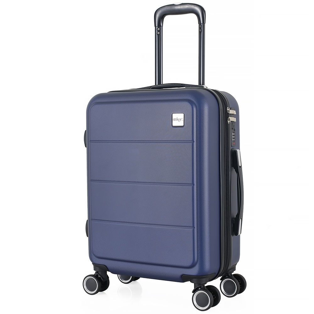 ΒΑΛΙΤΣΑ ΚΑΜΠΙΝΑΣ ANKOR ABS 37x27x55εκ. ΜΕ ΕΠΕΚΤΑΣΗ ΚΑΙ 4 ΡΟΔΕΣ ΜΠΛΕ