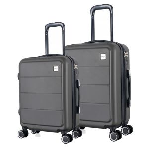 ΣΕΤ 2 ΒΑΛΙΤΣΕΣ ANKOR ABS 37x27x55εκ. ΚΑΙ 41x31x65εκ. ΜΕ ΕΠΕΚΤΑΣΗ ΚΑΙ 4 ΡΟΔΕΣ ΑΝΘΡΑΚΙ