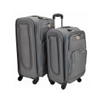 ΣΕΤ 2 ΒΑΛΙΤΣΕΣ ANKOR ΥΦΑΣΜΑΤΙΝΕΣ 37x24x50εκ. ΚΑΙ 42x28x60εκ. ΜΕ 4 ΡΟΔΕΣ ΓΚΡΙ