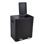 ΚΑΔΟΣ ΑΠΟΡΡΙΜΑΤΩΝ ΔΙΠΛΟΣ 20L ΚΑΙ 20L SOFT CLOSE ΙΝΟΧ ΜΑΥΡΟ ΜΑΤ ANKOR