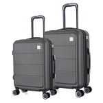 ΣΕΤ 2 ΒΑΛΙΤΣΕΣ ANKOR ABS 37x27x55εκ. ΚΑΙ 41x31x65εκ. ΜΕ ΕΠΕΚΤΑΣΗ ΚΑΙ 4 ΡΟΔΕΣ ΑΝΘΡΑΚΙ