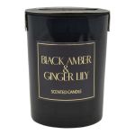 ΑΡΩΜΑΤΙΚΟ ΚΕΡΙ BLACK AMBER & GINGER LILY ΣΕ ΓΥΑΛΙΝΟ ΔΟΧΕΙΟ ΜΕ ΚΑΠΑΚΙ 8x8x10,5εκ. ANKOR