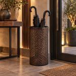ΟΜΠΡΕΛΟΘΗΚΗ ΜΕΤΑΛΛΙΚΗ ΧΑΛΚΙΝΗ ΑΝΤΙΚΕ 24x24x43εκ.ANKOR