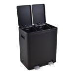 ΚΑΔΟΣ ΑΠΟΡΡΙΜΑΤΩΝ ΔΙΠΛΟΣ 20L ΚΑΙ 20L SOFT CLOSE ΙΝΟΧ ΜΑΥΡΟ ΜΑΤ ANKOR