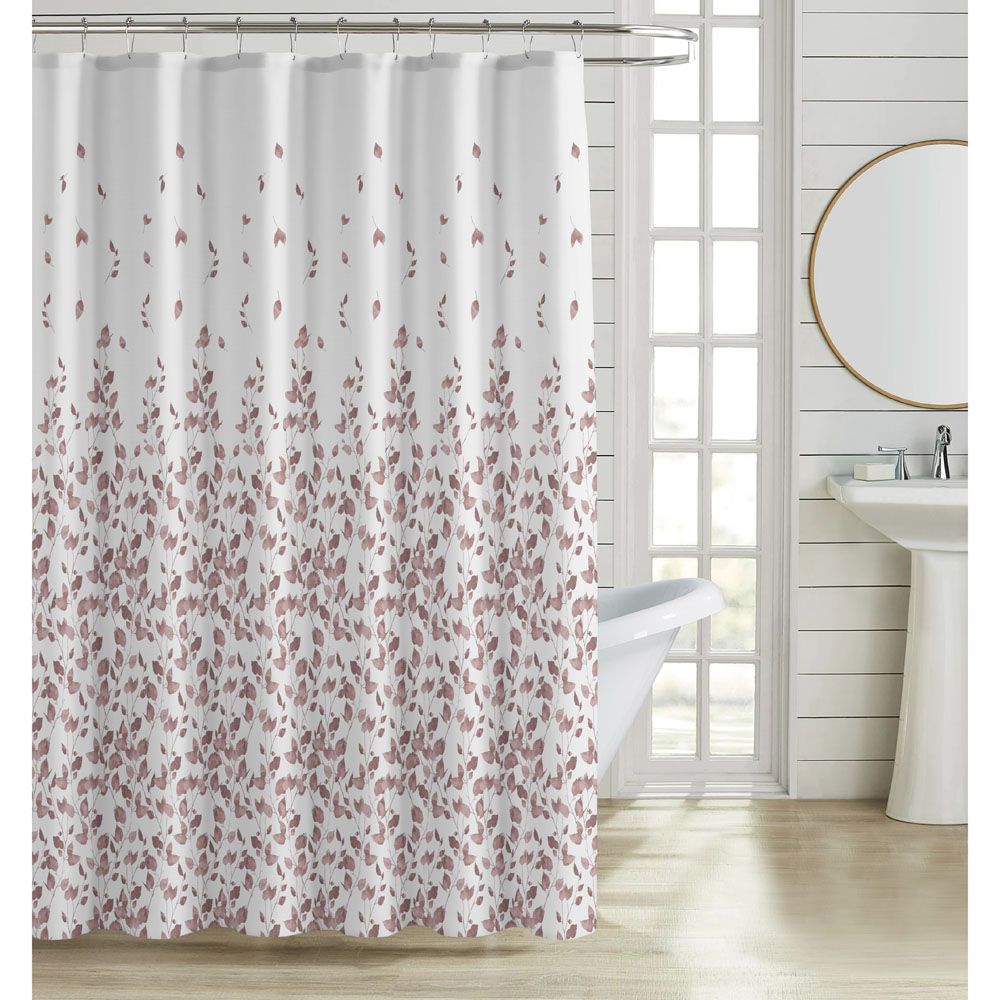 ΚΟΥΡΤΙΝΑ ΜΠΑΝΙΟΥ ΠΟΛΥΕΣΤΕΡΙΚΗ 180x200εκ 90gsm ΜΕ 12 ΚΡΙΚΟΥΣ ΜΕ ΣΧΕΔΙΟ ΦΥΛΛΑ ΣΕ ΑΠΟΧΡΩΣΗ ΣΑΠΙΟΥ ΜΗΛΟΥ ANKOR