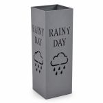 ΟΜΠΡΕΛΟΘΗΚΗ ΜΕΤΑΛΛΙΚΗ ΓΚΡΙ ΜΑΤ ΜΕ ΣΧΕΔΙΟ RAINY DAY 15,5x15,5x48,5εκ. ANKOR
