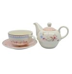 ΣΕΤ ΤΣΑΓΙΕΡΟ BONE CHINA ΡΟΖ ΛΟΥΛΟΥΔΙΑ 16x14εκ.ANKOR