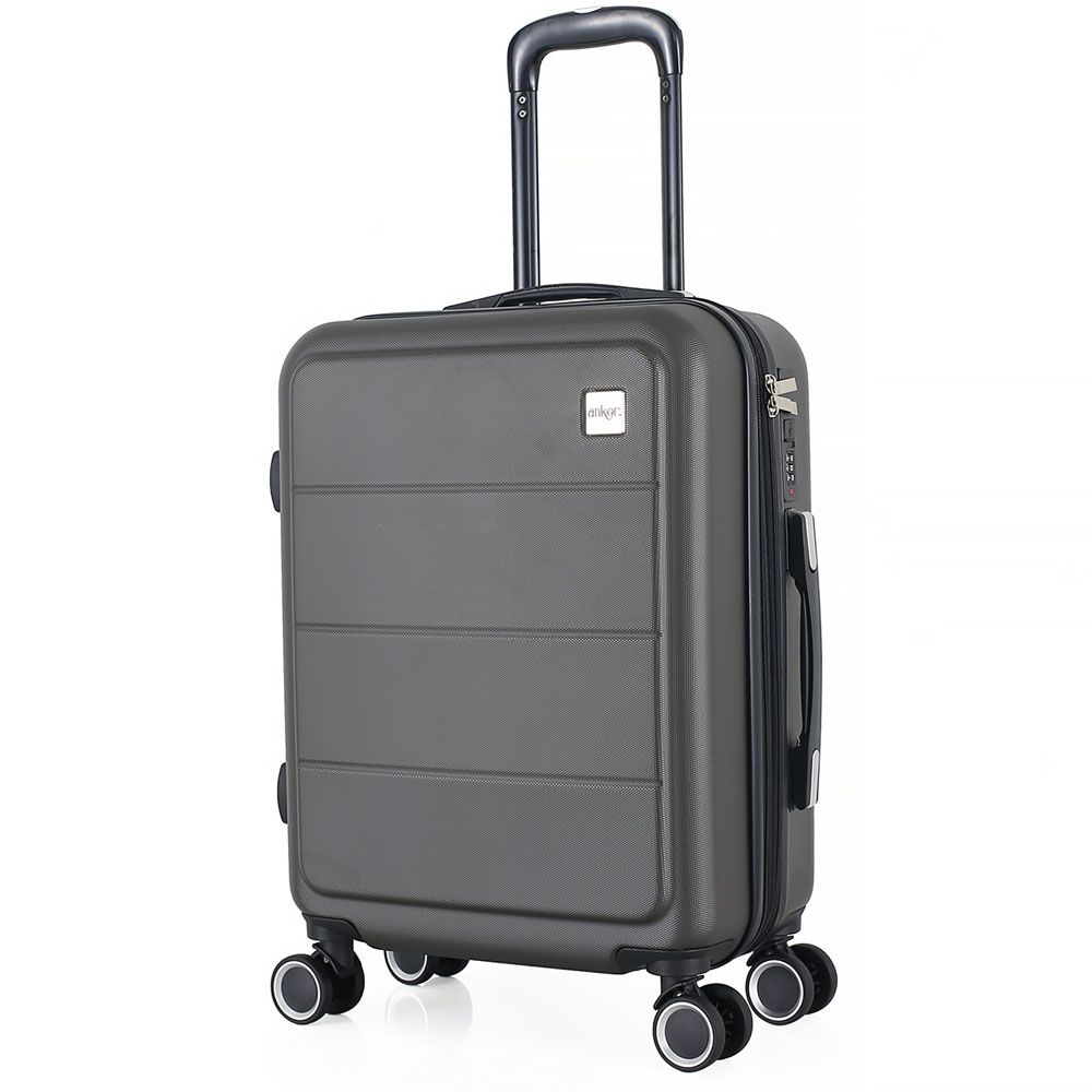 ΒΑΛΙΤΣΑ ΚΑΜΠΙΝΑΣ ANKOR ABS 37x27x55εκ. ΜΕ ΕΠΕΚΤΑΣΗ ΚΑΙ 4 ΡΟΔΕΣ ΑΝΘΡΑΚΙ