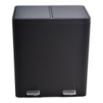 ΚΑΔΟΣ ΑΠΟΡΡΙΜΑΤΩΝ ΔΙΠΛΟΣ 20L ΚΑΙ 20L SOFT CLOSE ΙΝΟΧ ΜΑΥΡΟ ΜΑΤ ANKOR