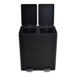ΚΑΔΟΣ ΑΠΟΡΡΙΜΑΤΩΝ ΔΙΠΛΟΣ 20L ΚΑΙ 20L SOFT CLOSE ΙΝΟΧ ΜΑΥΡΟ ΜΑΤ ANKOR