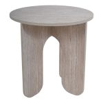 ΤΡΑΠΕΖΙ ΞΥΛΙΝΟ ΜΕ ΟΨΗ ΦΥΣΙΚΗΣ ΠΕΤΡΑΣ 50x50x50εκ. ANKOR