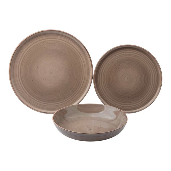 ΣΕΡΒΙΤΣΙΟ ΠΙΑΤΩΝ STONEWARE 18ΤΜΧ ΣΕ ΚΑΦΕ ΧΡΩΜΑ ANKOR