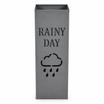 ΟΜΠΡΕΛΟΘΗΚΗ ΜΕΤΑΛΛΙΚΗ ΓΚΡΙ ΜΑΤ ΜΕ ΣΧΕΔΙΟ RAINY DAY 15,5x15,5x48,5εκ. ANKOR