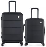 ΣΕΤ 2 ΒΑΛΙΤΣΕΣ ANKOR ABS 37x27x55εκ. ΚΑΙ 41x31x65εκ. ΜΕ ΕΠΕΚΤΑΣΗ ΚΑΙ 4 ΡΟΔΕΣ ΜΑΥΡΟ