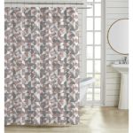 ΚΟΥΡΤΙΝΑ ΜΠΑΝΙΟΥ ΠΟΛΥΕΣΤΕΡΙΚΗ 180x200εκ 90gsm ΜΕ 12 ΚΡΙΚΟΥΣ ΓΕΩΜΕΤΡΙΚΟ ΜΟΤΙΒΟ ΡΟΖ ΚΑΙ ΓΚΡΙ ΧΡΩΜΑ ANKOR