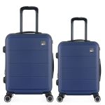ΣΕΤ 2 ΒΑΛΙΤΣΕΣ ANKOR ABS 37x27x55εκ. ΚΑΙ 41x31x65εκ. ΜΕ ΕΠΕΚΤΑΣΗ ΚΑΙ 4 ΡΟΔΕΣ ΜΠΛΕ